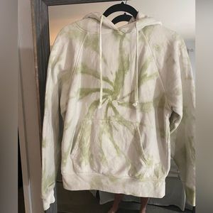 Reformation Jeans hoodie sweatshirt tie dye white and light green size small